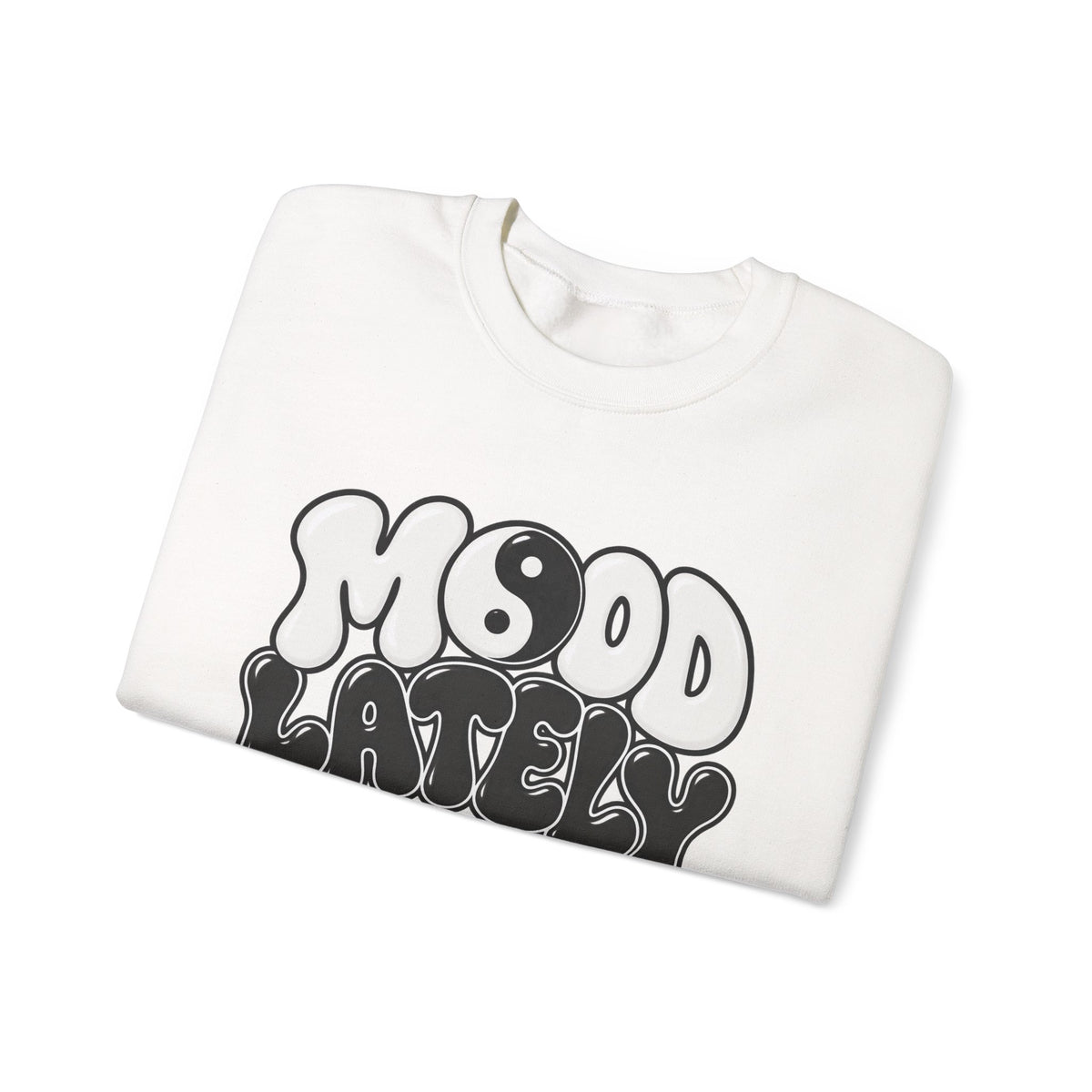 Crewneck Sweatshirt "Mood Lately" Retro Yin Yang Graphic