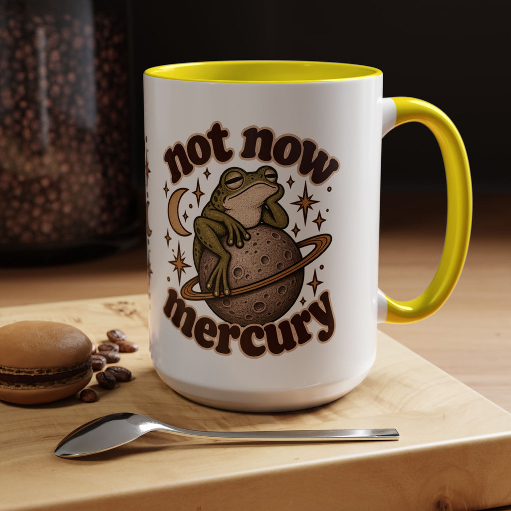 Not Now Mercury Mug — Retro Frog & Planet Ceramic Coffee Mug