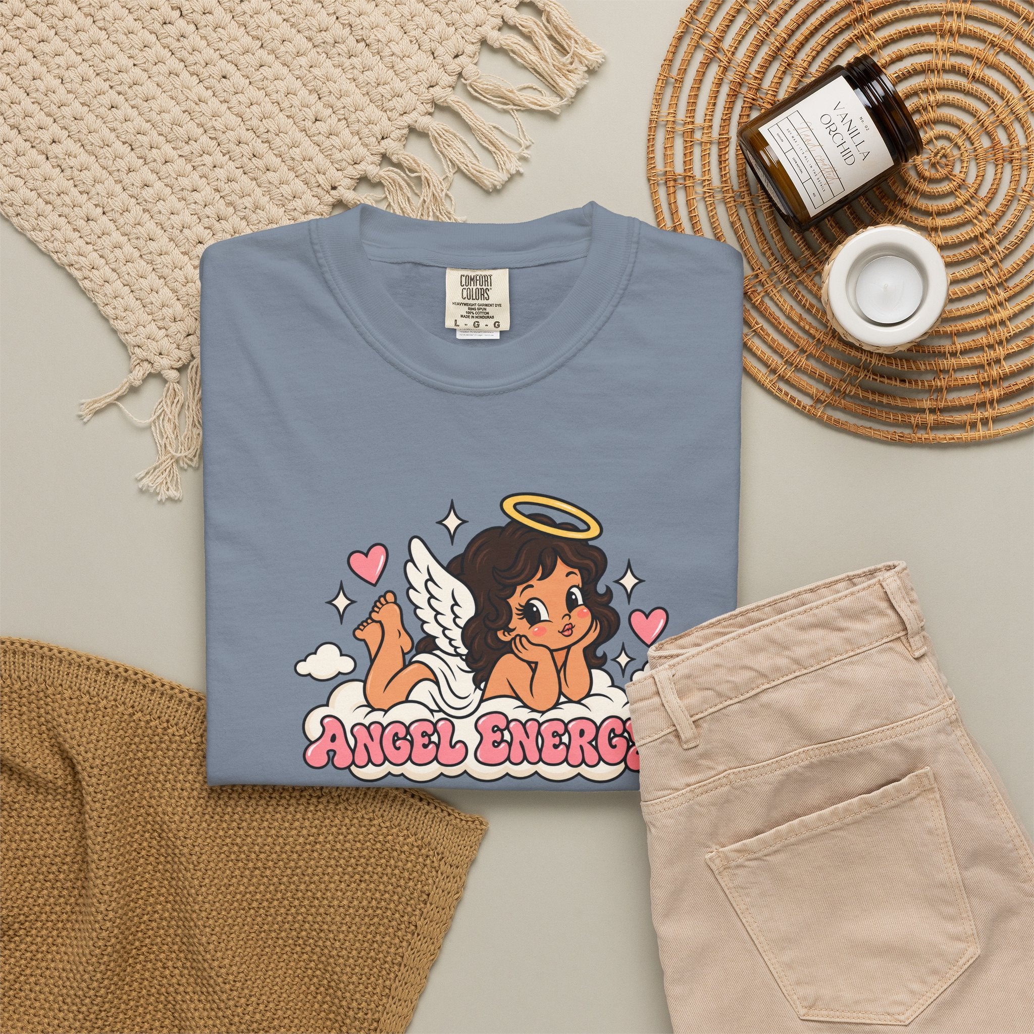 Angel Energy T-Shirt — Cute Retro Angel Graphic Tee