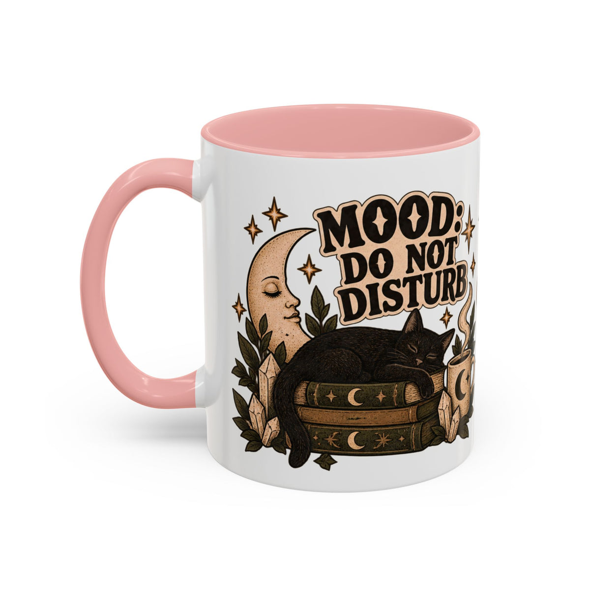 Mood: Do Not Disturb Mug — Sleepy Cat & Moon Ceramic Coffee Mug