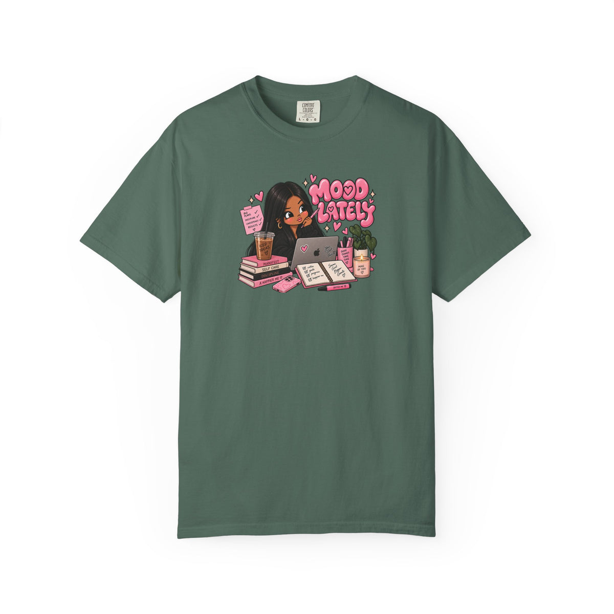 Mood Lately T-Shirt — Cute Study Girl Graphic Tee