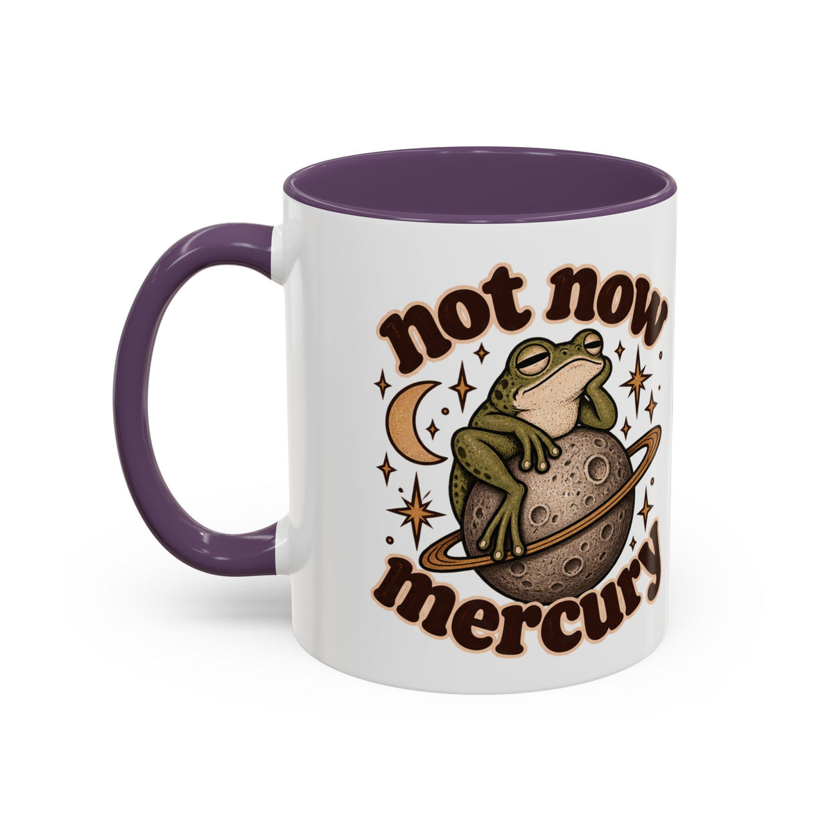 Not Now Mercury Mug — Retro Frog & Planet Ceramic Coffee Mug