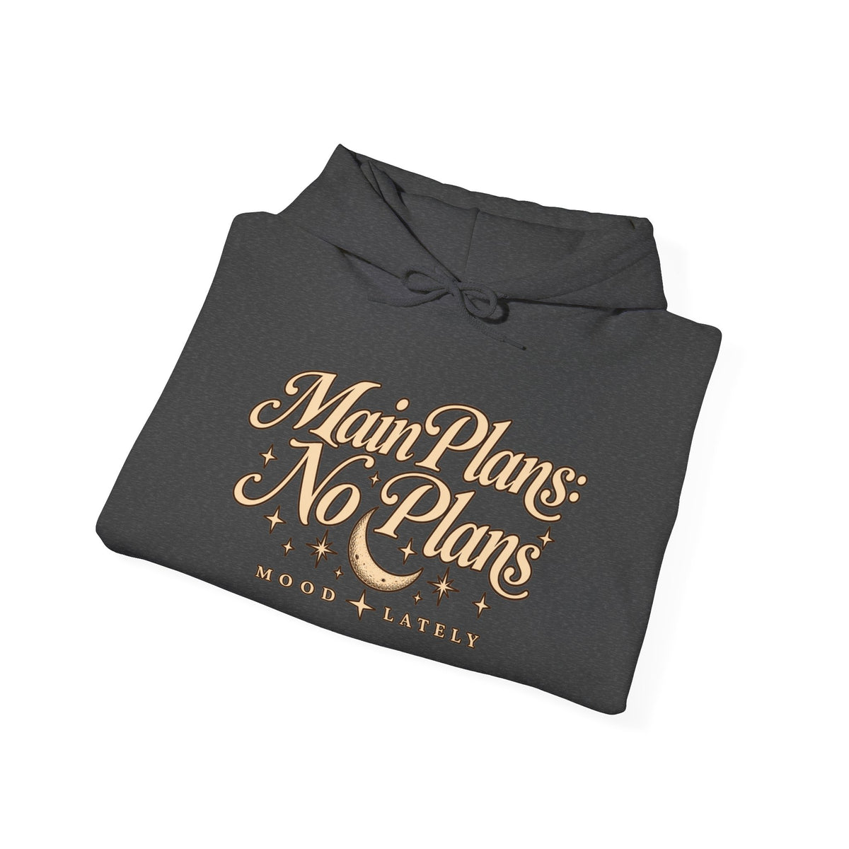 Main Plans No Plans Hoodie — Cozy Retro Graphic Pullover