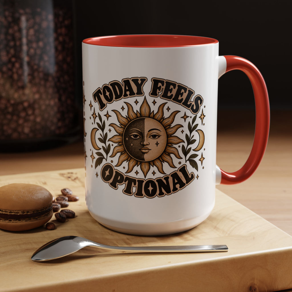 Today Feels Optional Mug — Vintage Sun & Moon Ceramic Coffee Mug