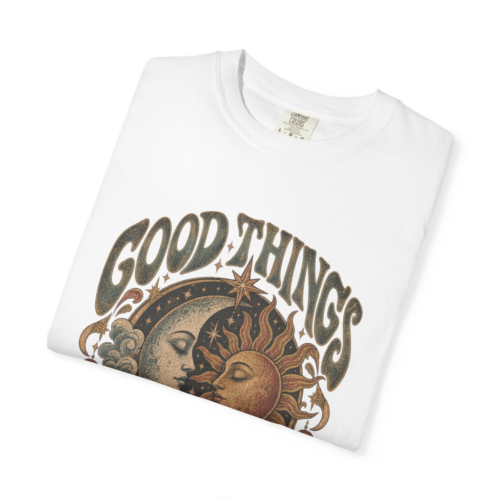 Good Things Take Time Tee — Vintage Sun & Moon Graphic T-Shirt