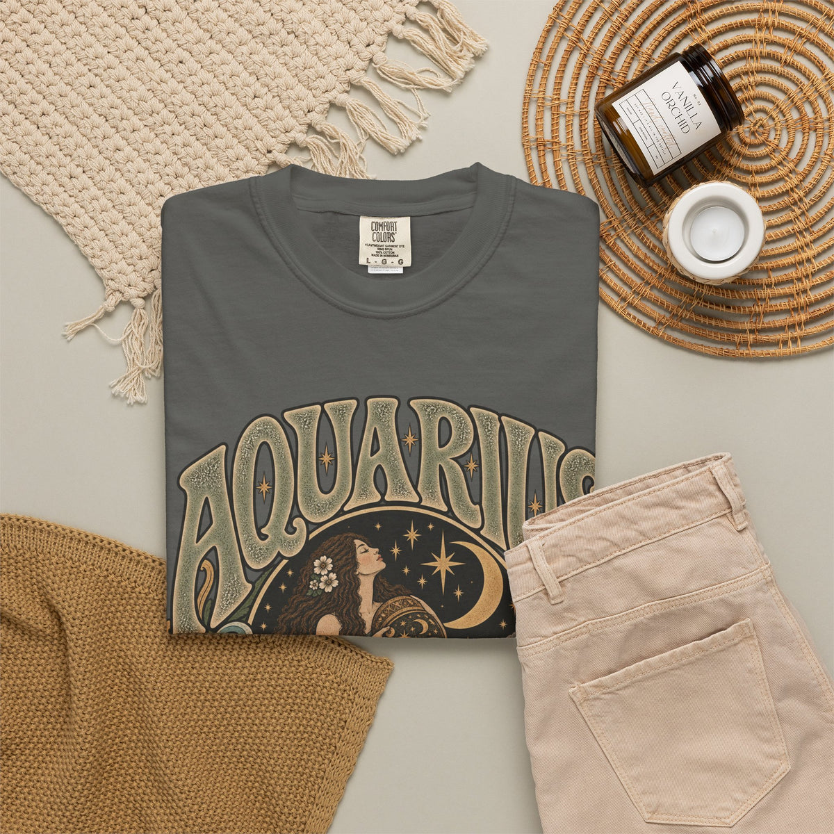 Aquarius Zodiac T-Shirt — Vintage Astrological Sign Tee