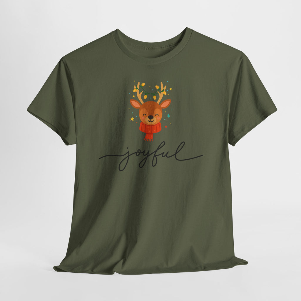 Joyful Reindeer Tee – Cute Holiday Christmas Shirt