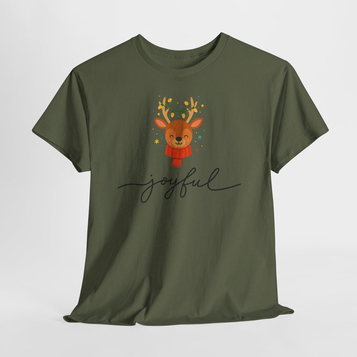 Joyful Reindeer Tee – Cute Holiday Christmas Shirt