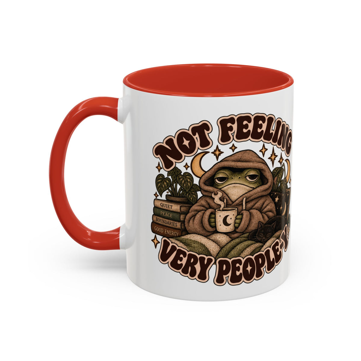 Not Feeling Very Peopley Mug — Cozy Frog Introvert Ceramic Coffee Mug