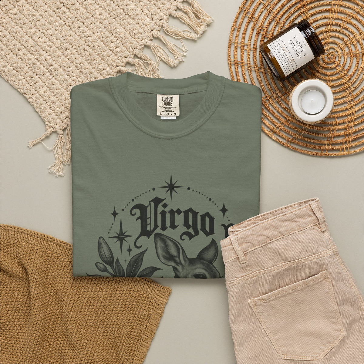 Virgo Zodiac T-Shirt — 'Virgo ' Floral Deer Astrology Tee