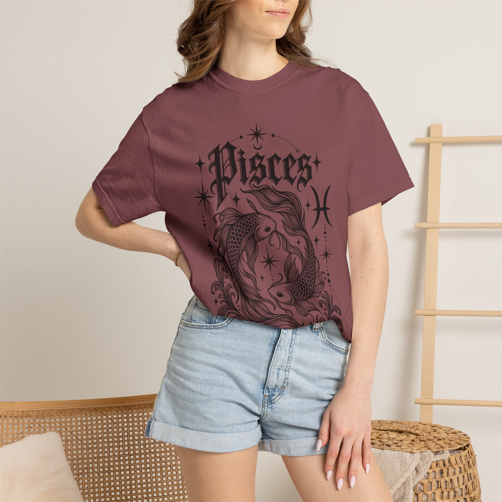 Pisces Zodiac T-Shirt — Vintage Fish Astrology Tee