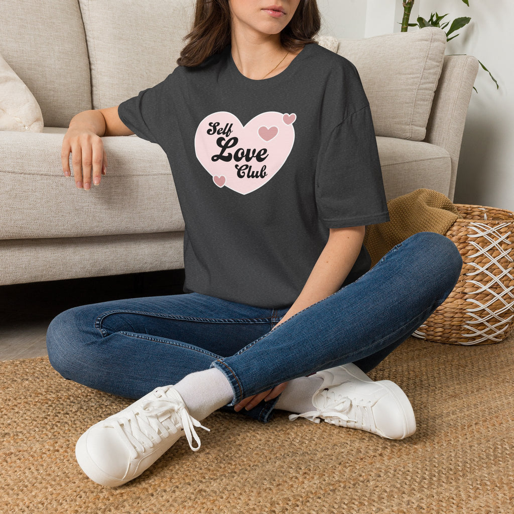Self Love Club T-Shirt — Pink Heart Graphic Tee for Women & Teens
