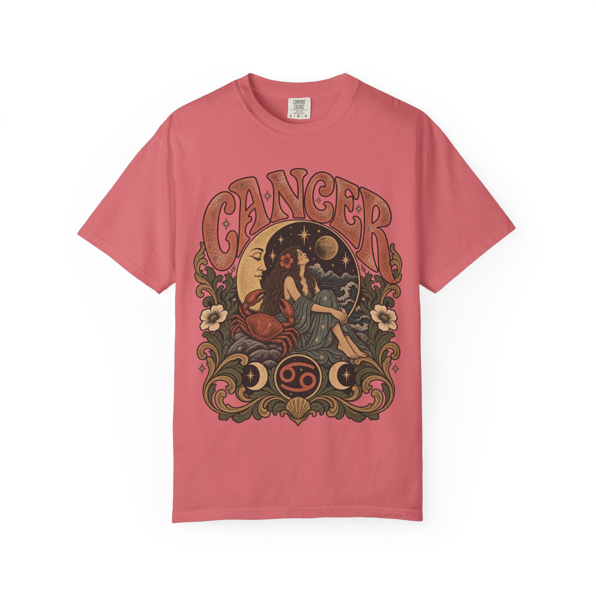 Cancer Zodiac T‑Shirt — Vintage Astrology Tee (Cancer Zodiac Sign)