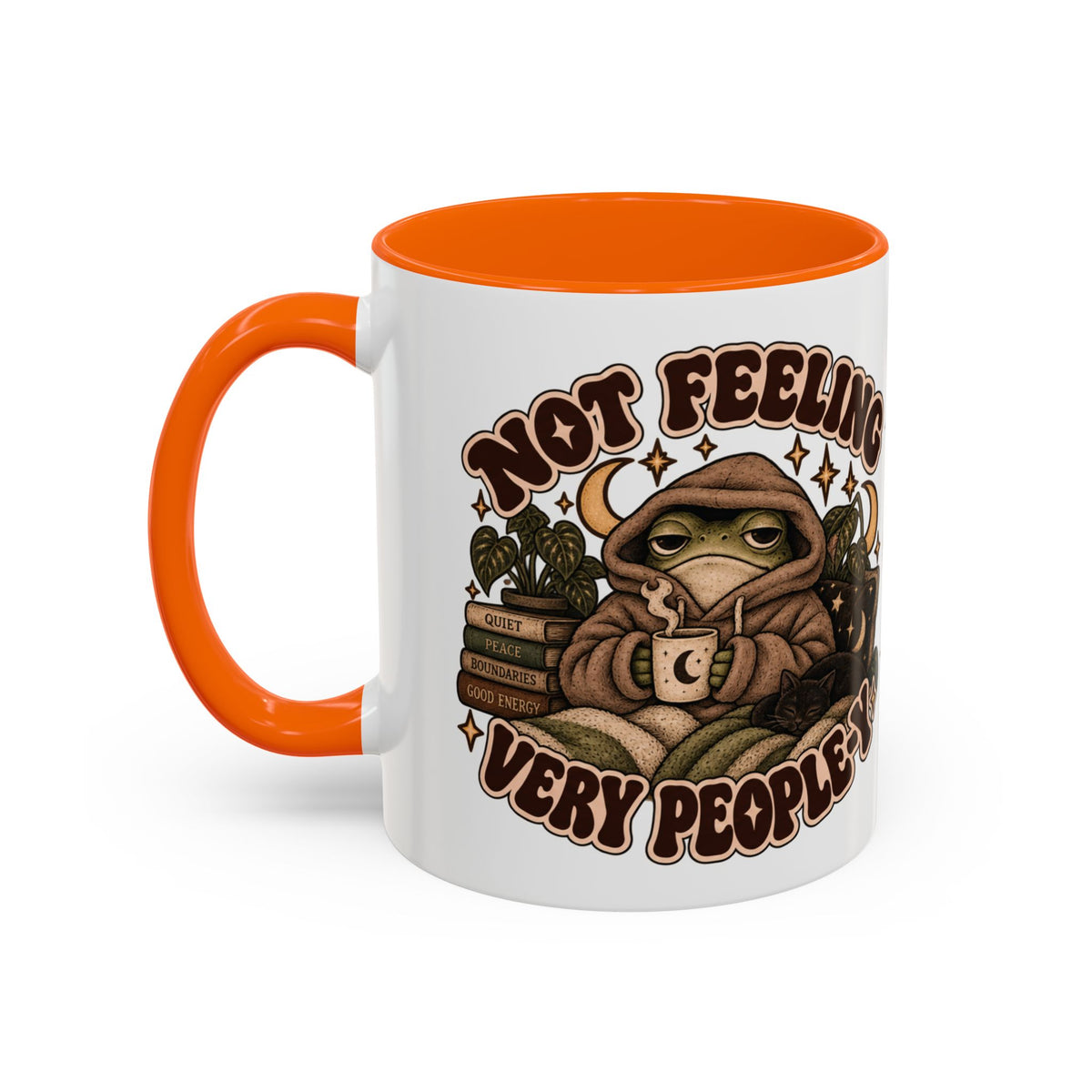 Not Feeling Very Peopley Mug — Cozy Frog Introvert Ceramic Coffee Mug