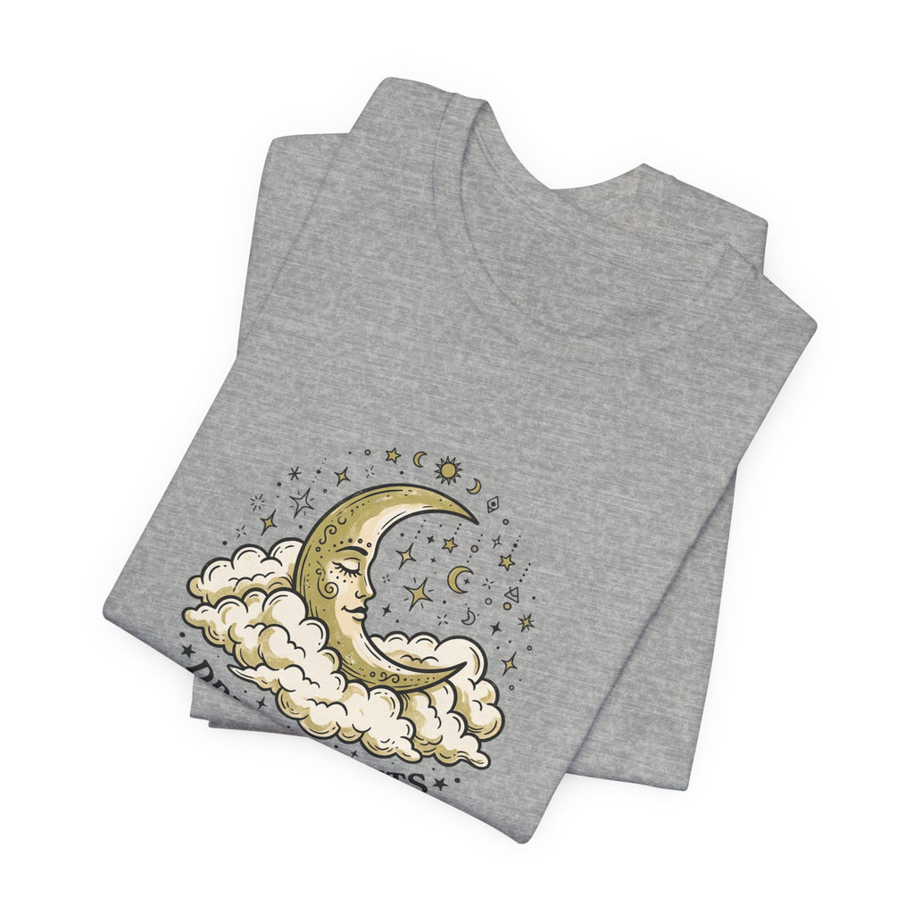 Dreamy Nights Moon Tee — Vintage Crescent Moon & Clouds Shirt