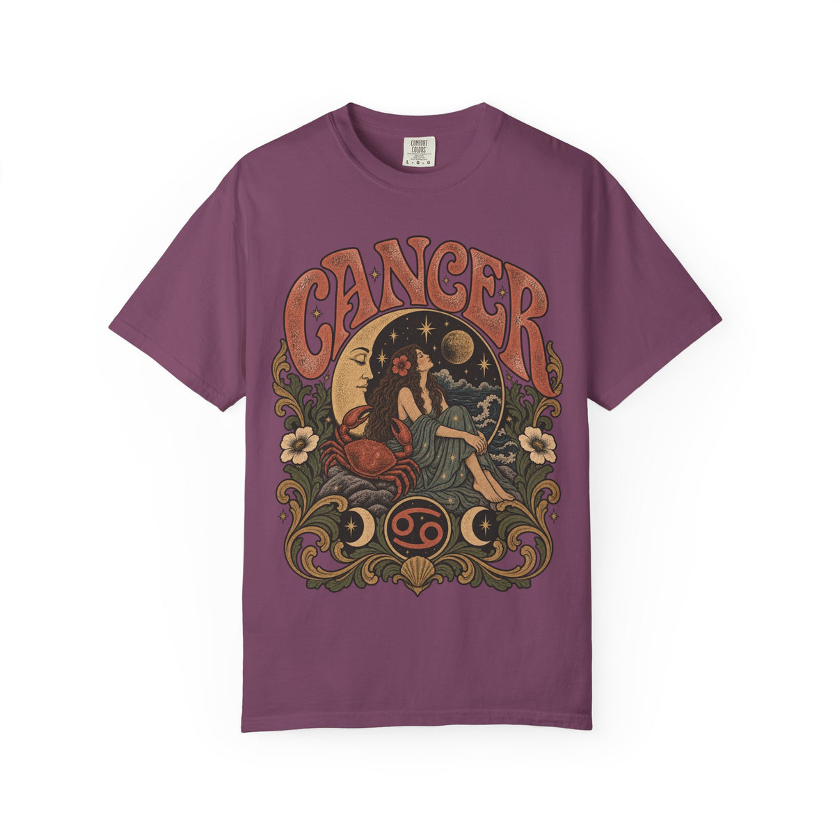 Cancer Zodiac T‑Shirt — Vintage Astrology Tee (Cancer Zodiac Sign)