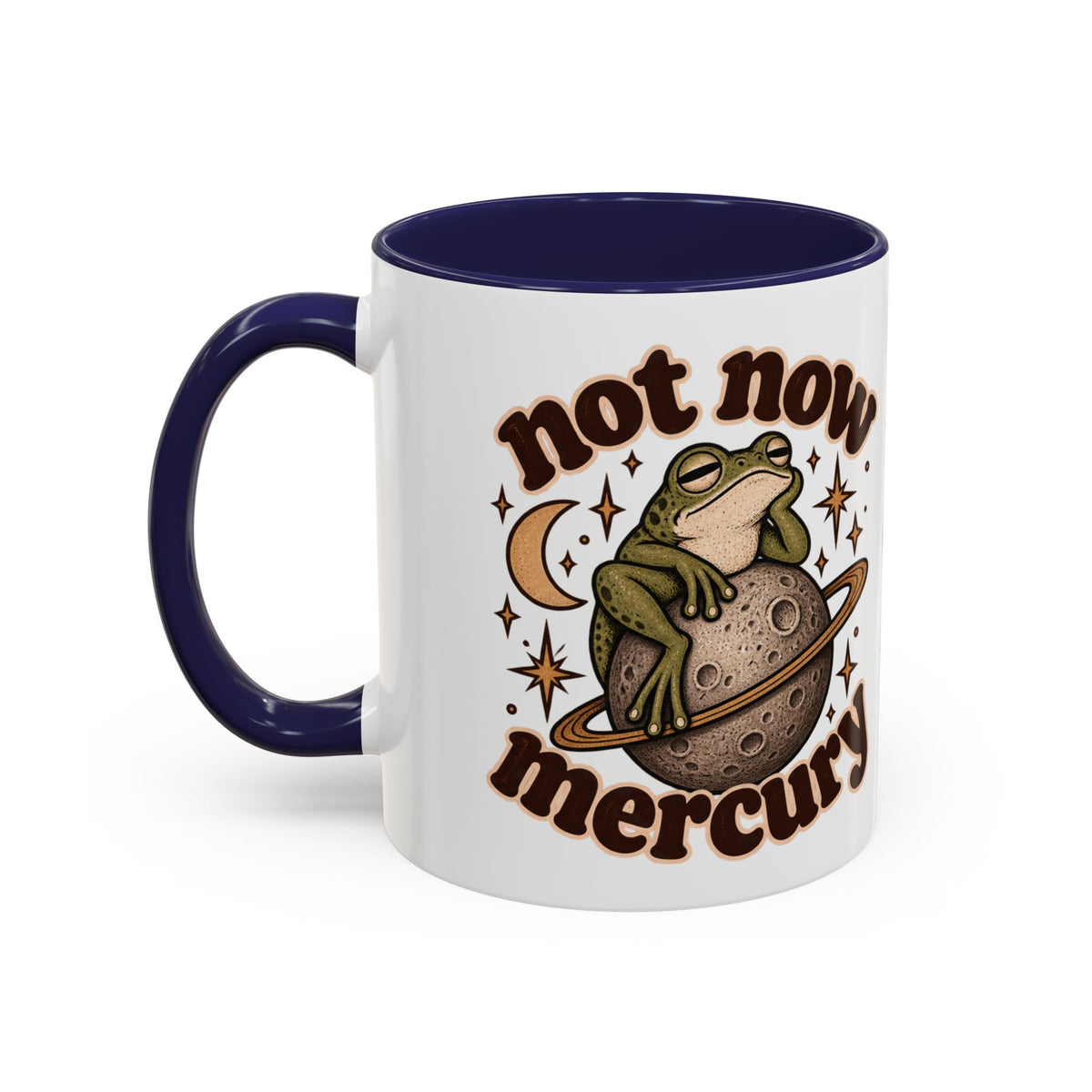 Not Now Mercury Mug — Retro Frog & Planet Ceramic Coffee Mug