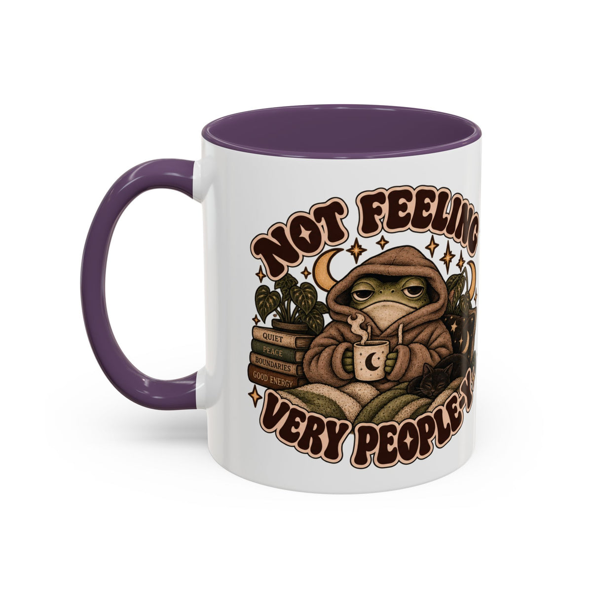 Not Feeling Very Peopley Mug — Cozy Frog Introvert Ceramic Coffee Mug