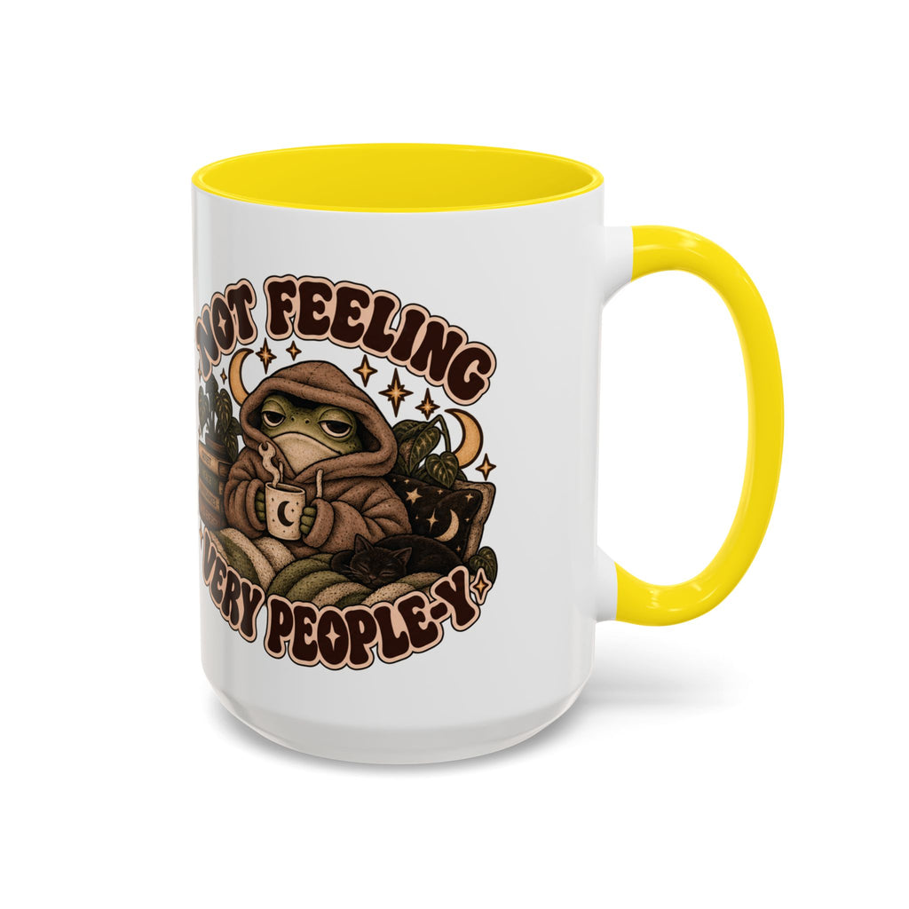 Not Feeling Very Peopley Mug — Cozy Frog Introvert Ceramic Coffee Mug