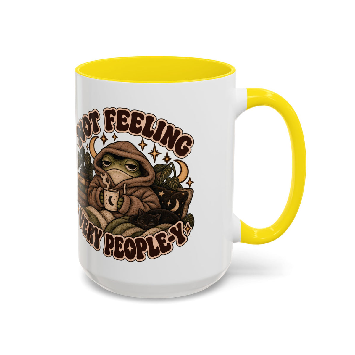 Not Feeling Very Peopley Mug — Cozy Frog Introvert Ceramic Coffee Mug