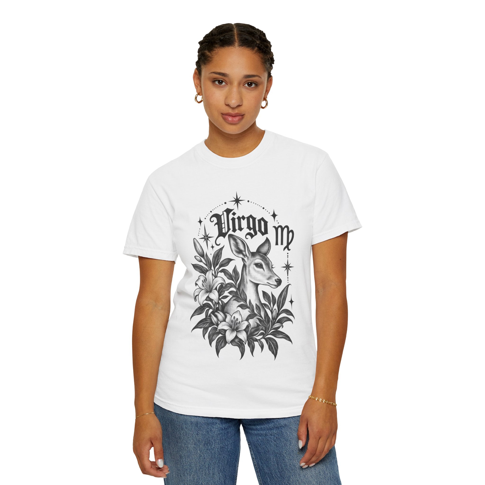 Virgo Zodiac T-Shirt — 'Virgo ' Floral Deer Astrology Tee