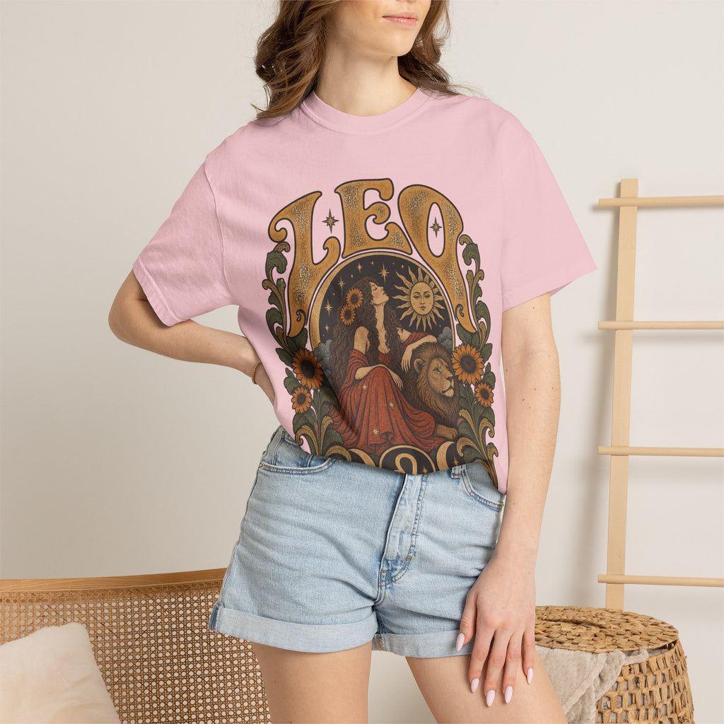 Leo Zodiac T-Shirt — Vintage Astrology Lion Graphic