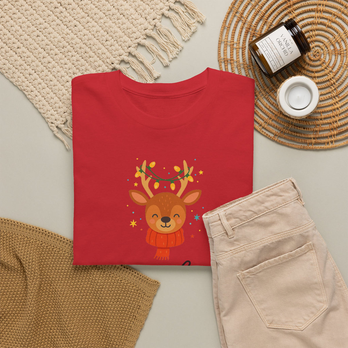 Joyful Reindeer Tee – Cute Holiday Christmas Shirt