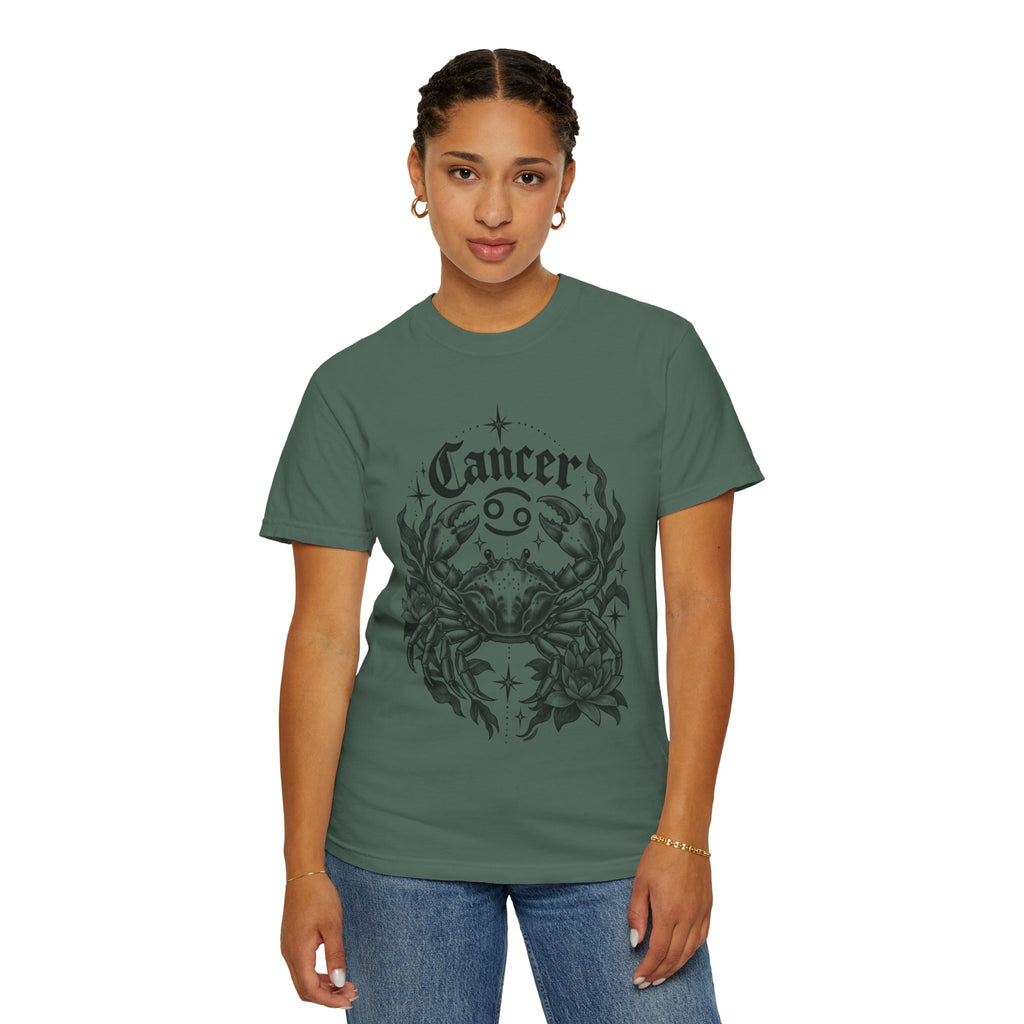 Cancer Zodiac T-Shirt — Floral Crab Astrology Tee