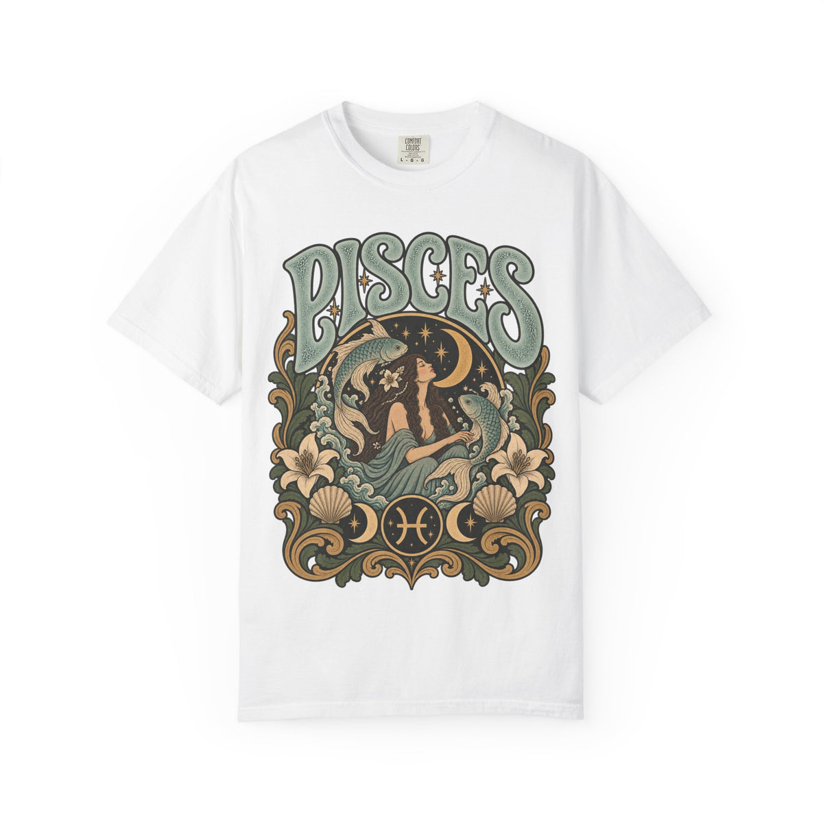 Pisces Zodiac T-Shirt — Retro Astrological Artwork