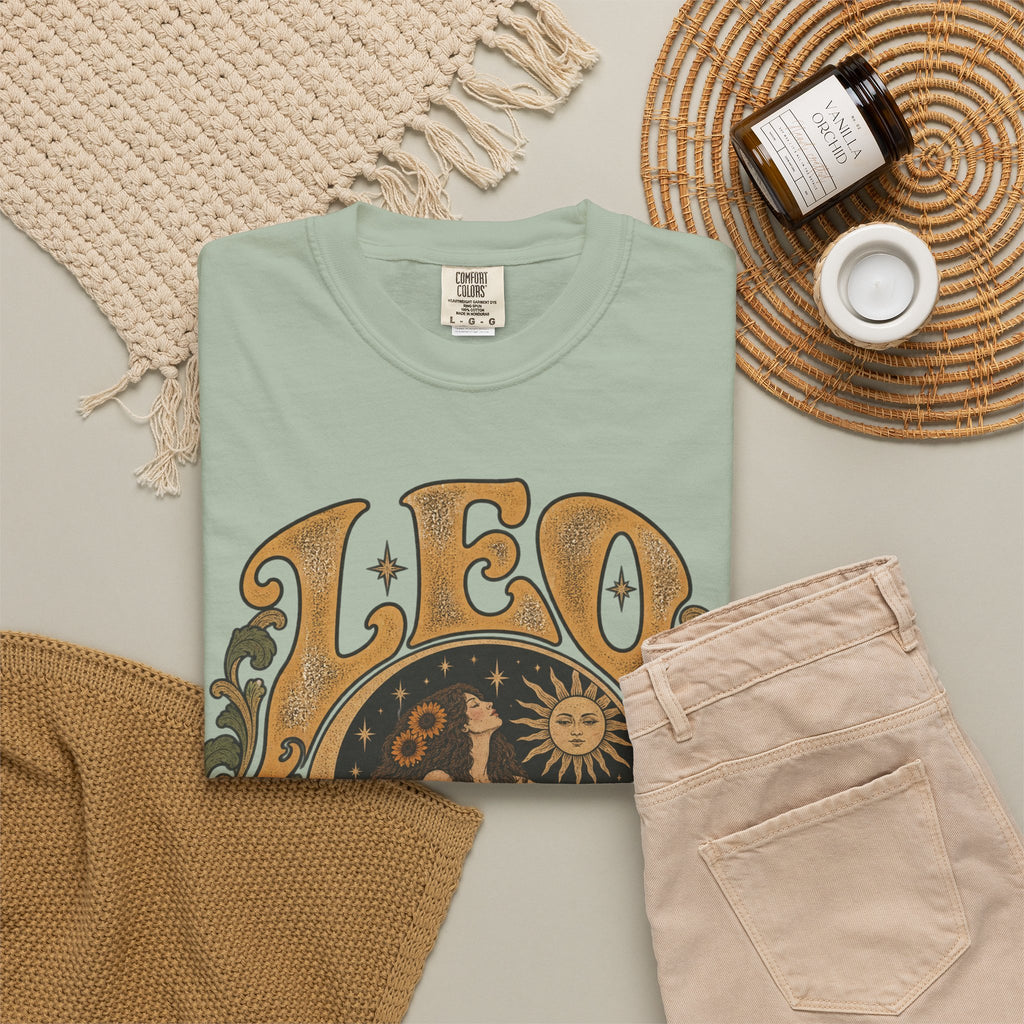 Leo Zodiac T-Shirt — Vintage Astrology Lion Graphic
