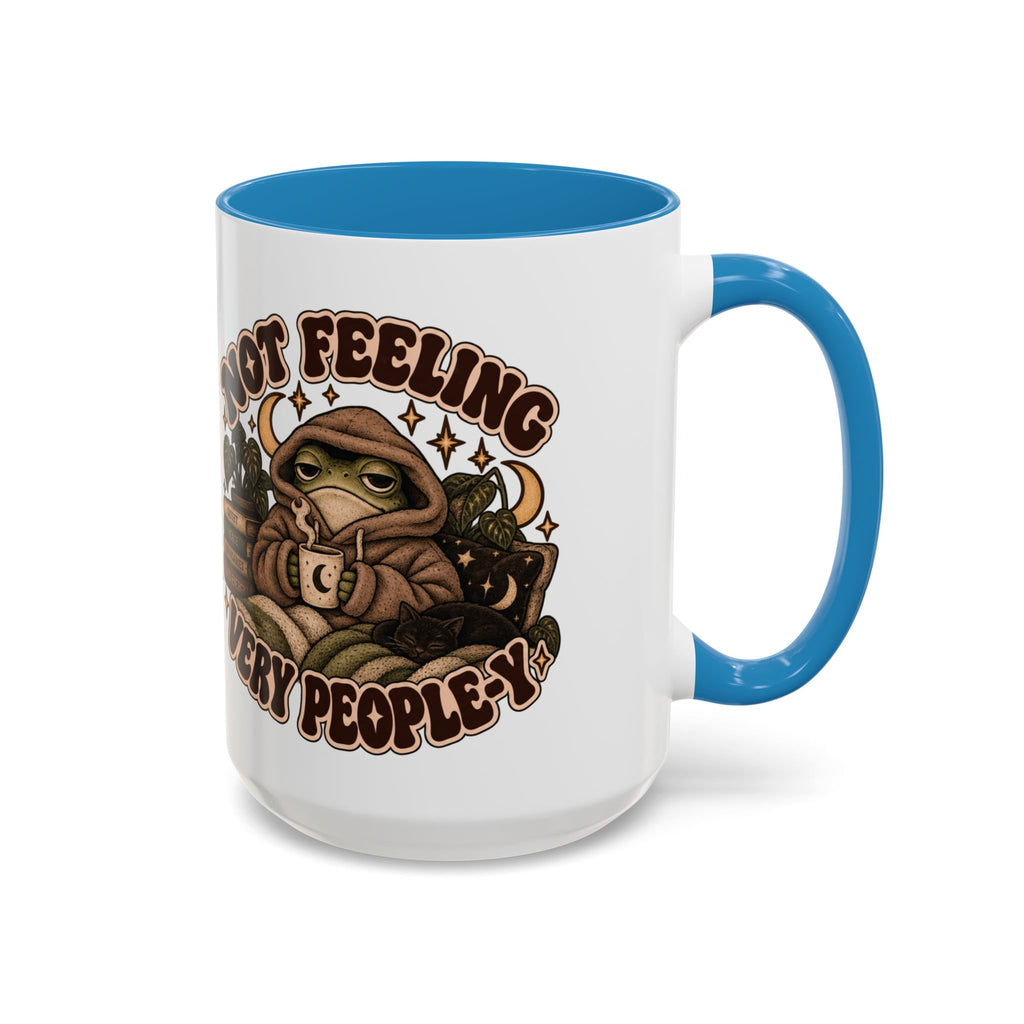 Not Feeling Very Peopley Mug — Cozy Frog Introvert Ceramic Coffee Mug