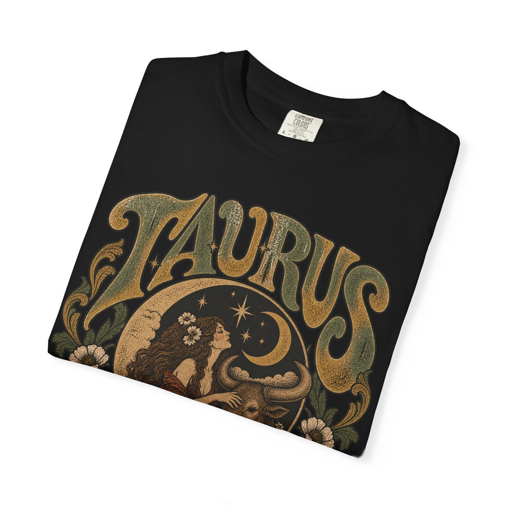 Taurus Zodiac T‑Shirt — Vintage Astrological Bull Graphic