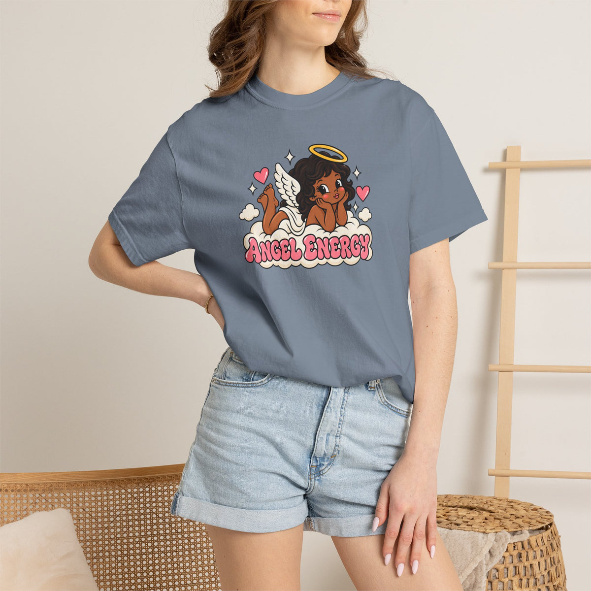 Angel Energy T-Shirt — Cute Retro Angel Graphic Tee