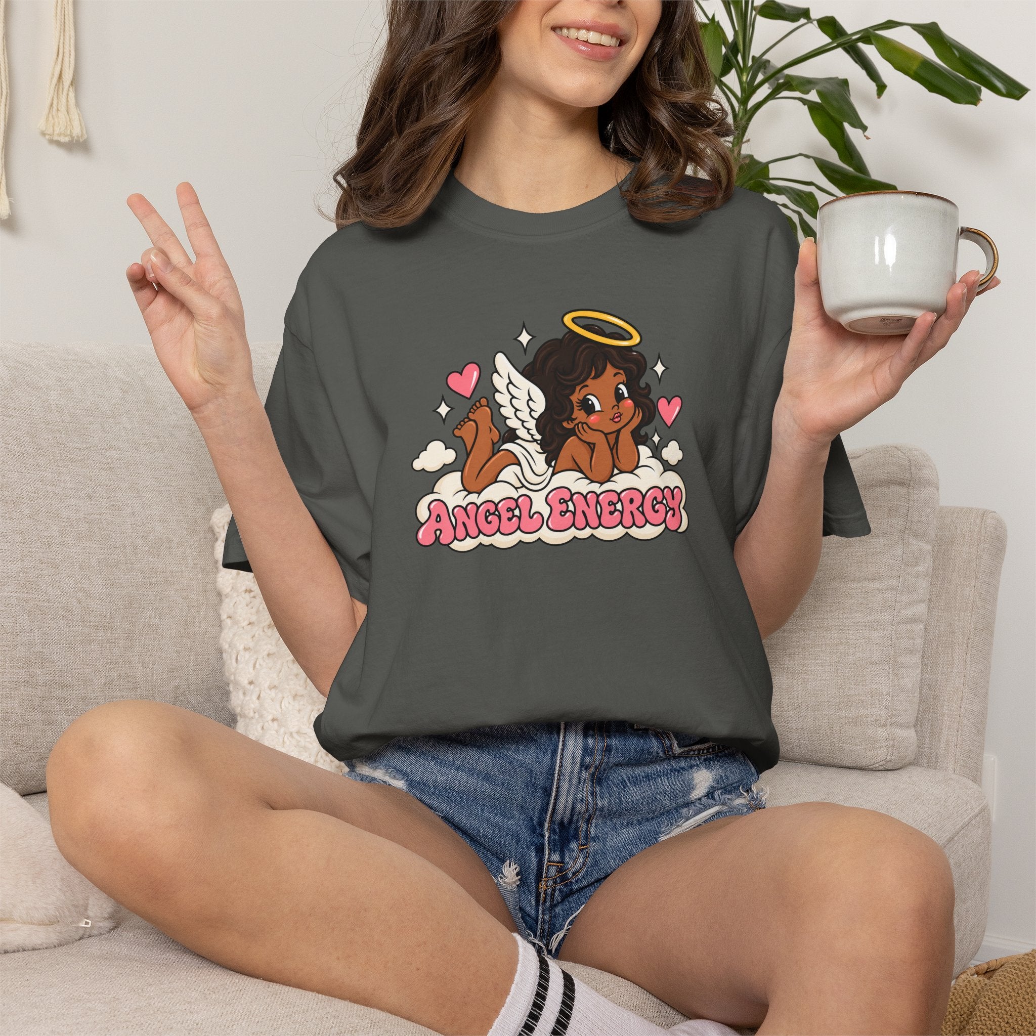 Angel Energy T-Shirt — Cute Retro Angel Graphic Tee