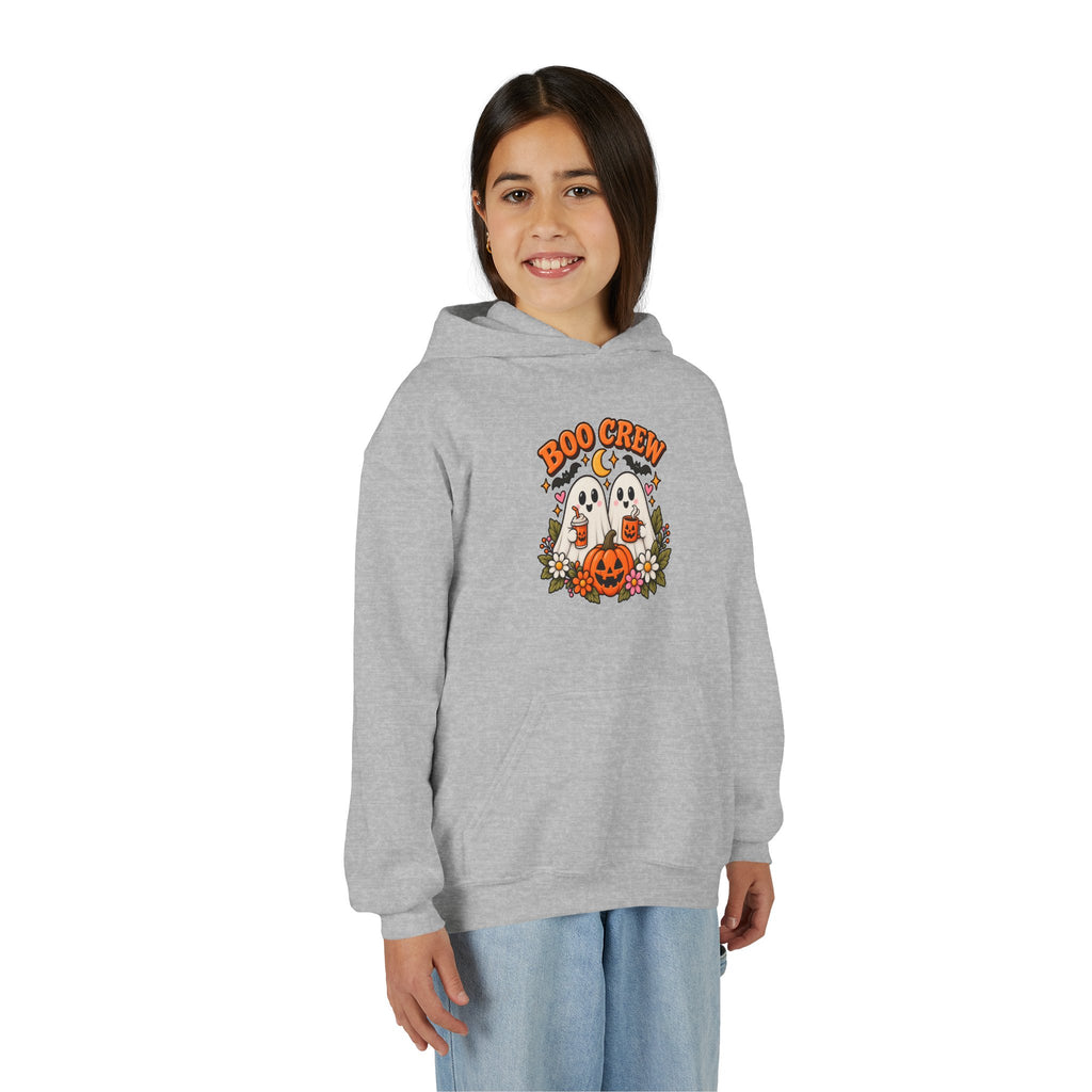 Youth 'Boo Crew' Halloween Hoodie — Cute Ghosts & Pumpkin Kids Sweatshirt