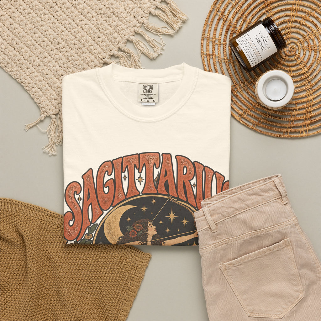 Sagittarius Zodiac T-Shirt — Retro Astrology Archer Design