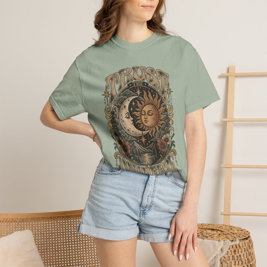 Trust the Universe T-Shirt — Vintage Sun & Moon Graphic