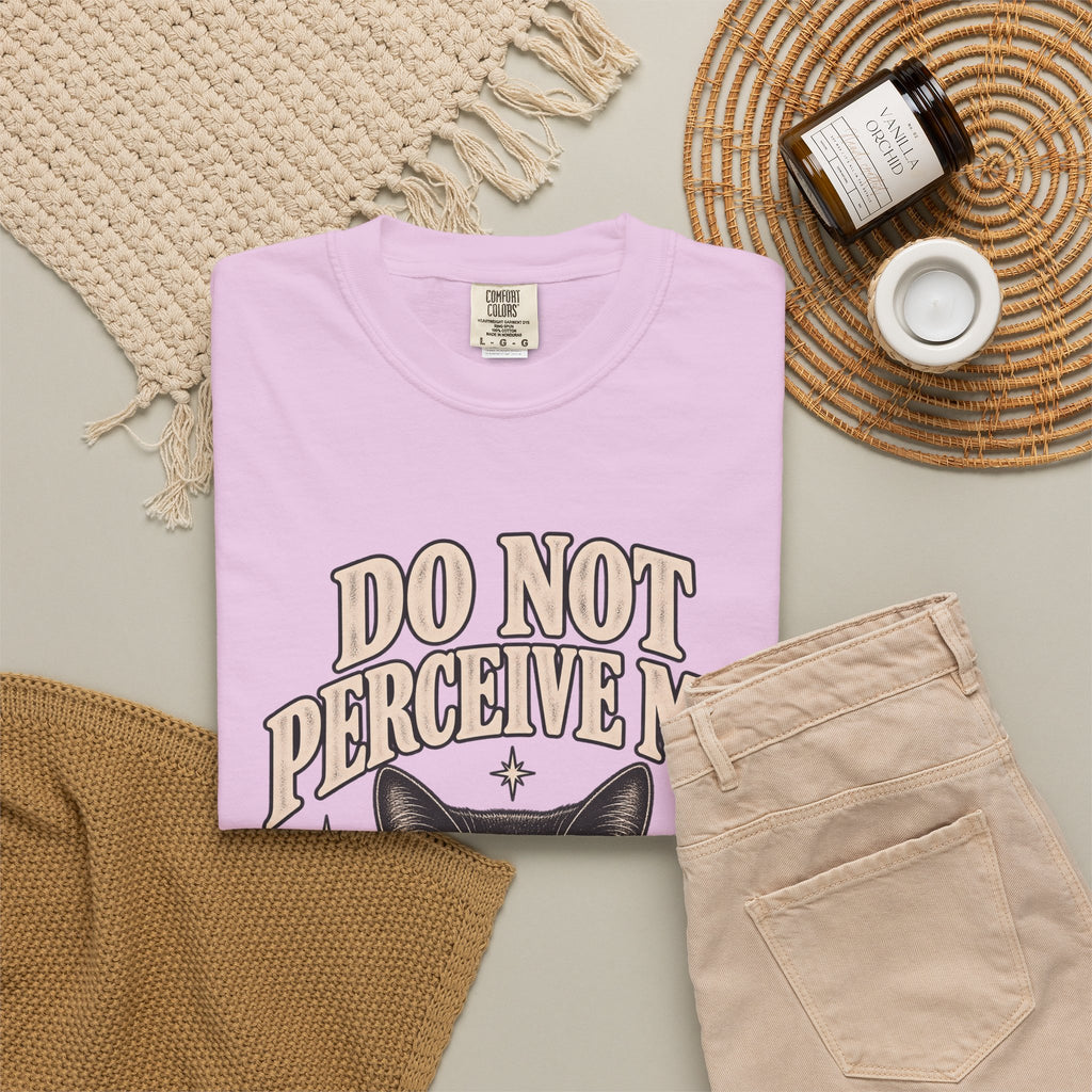 Do Not Perceive Me Tee — Funny Black Cat Introvert T-Shirt