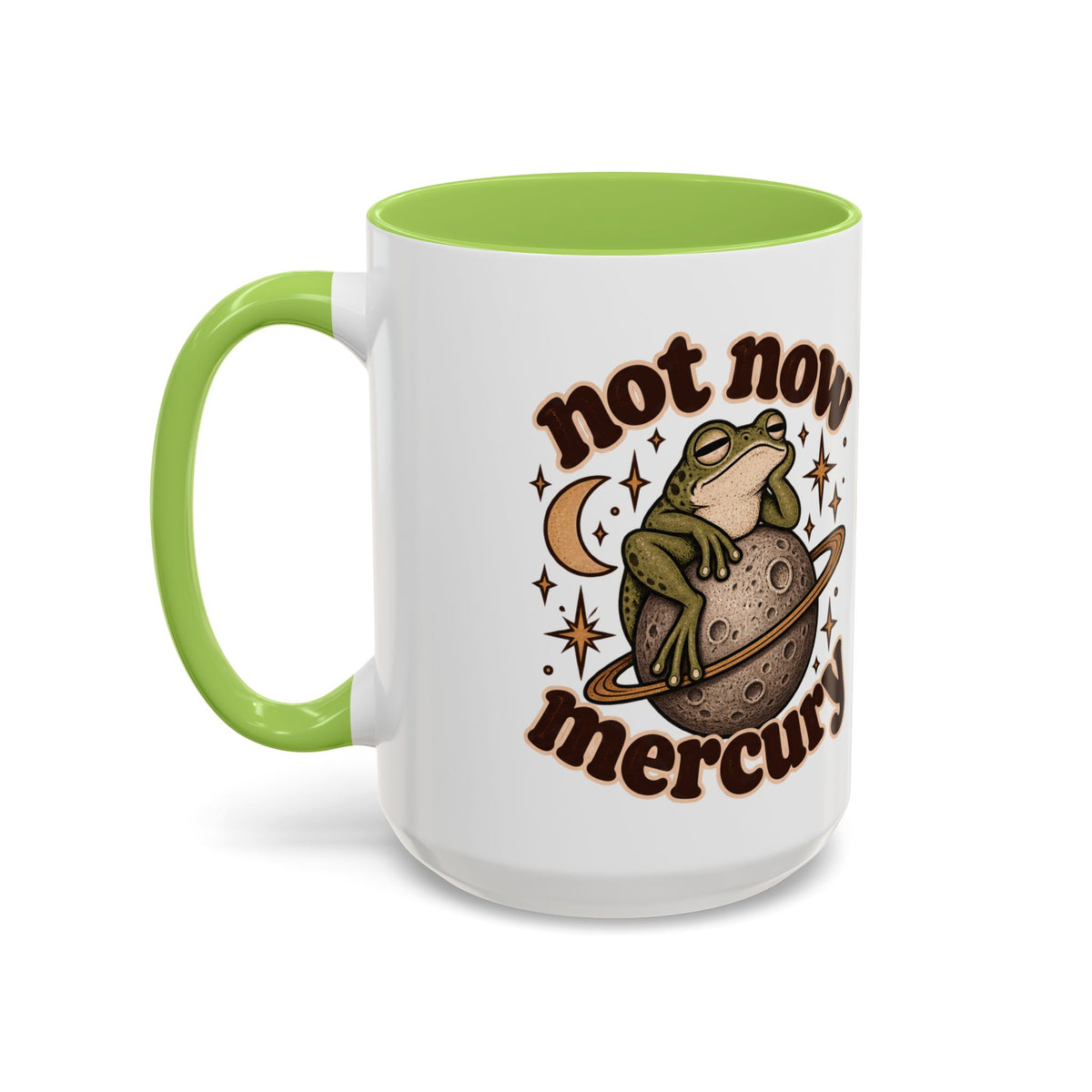 Not Now Mercury Mug — Retro Frog & Planet Ceramic Coffee Mug