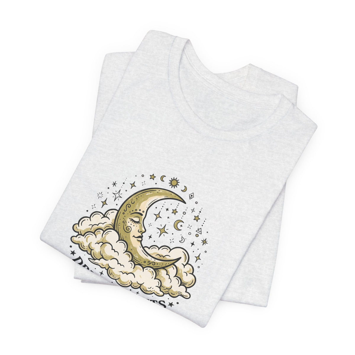 Dreamy Nights Moon Tee — Vintage Crescent Moon & Clouds Shirt