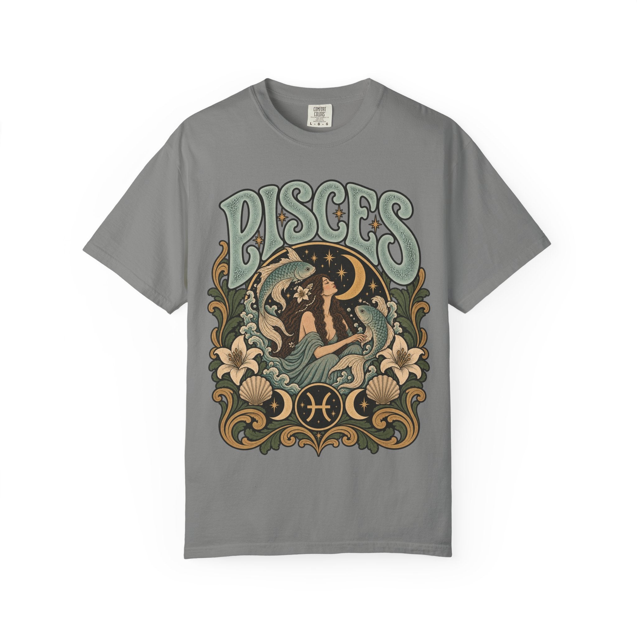Pisces Zodiac T-Shirt — Retro Astrological Artwork