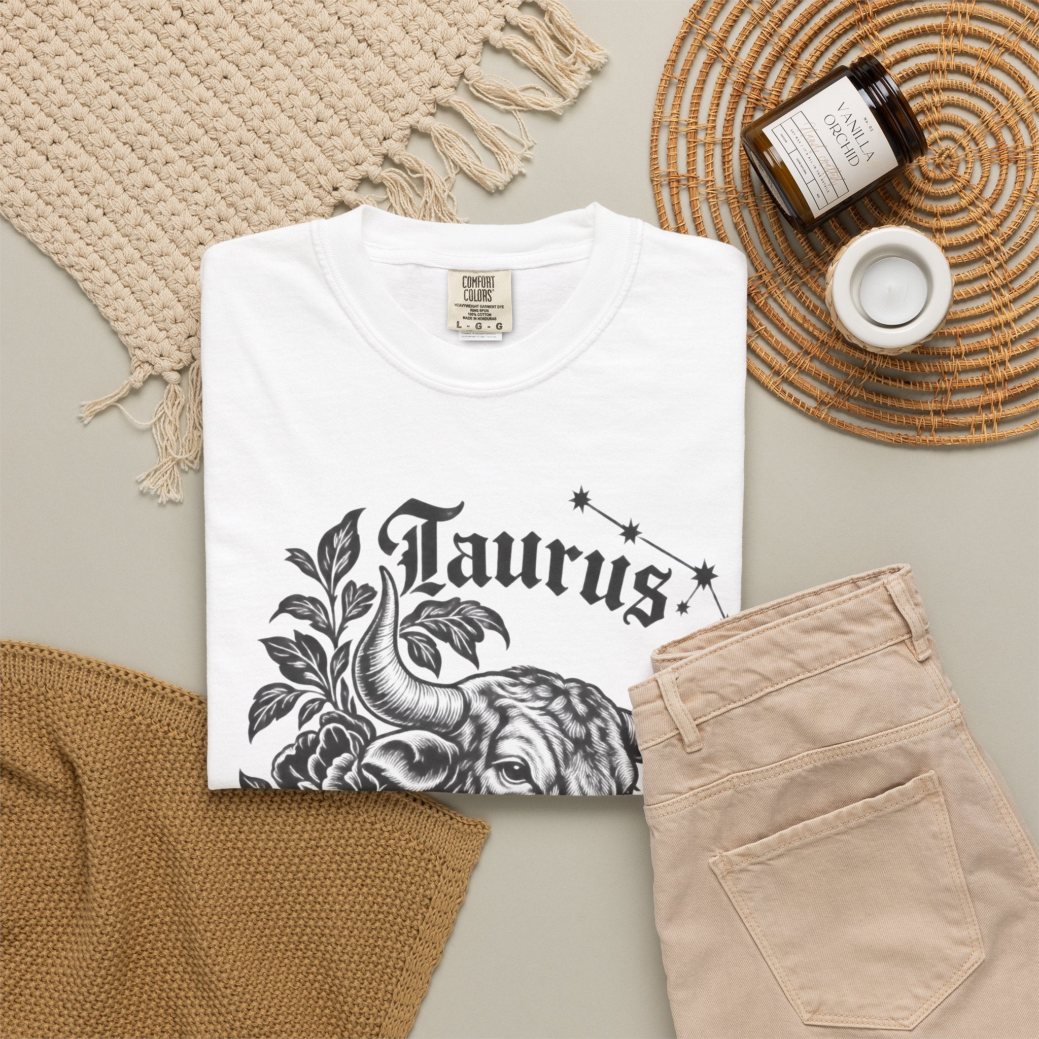 Taurus Zodiac T-Shirt — Floral Bull Astrology Tee