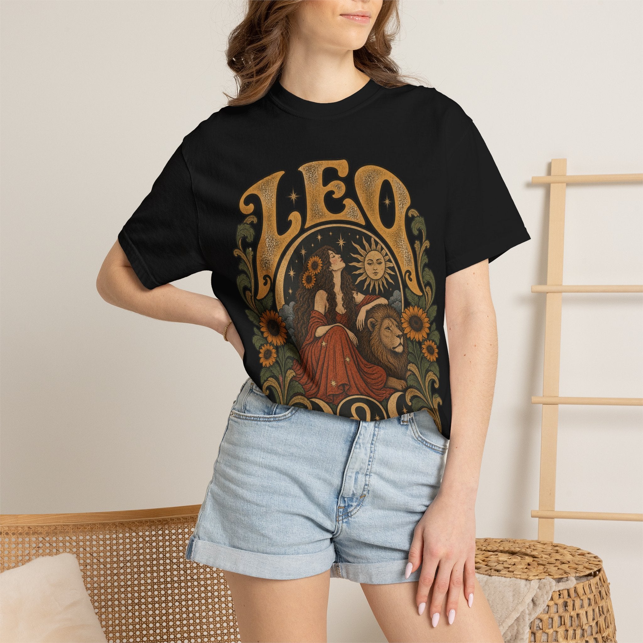 Leo Zodiac T-Shirt — Vintage Astrology Lion Graphic