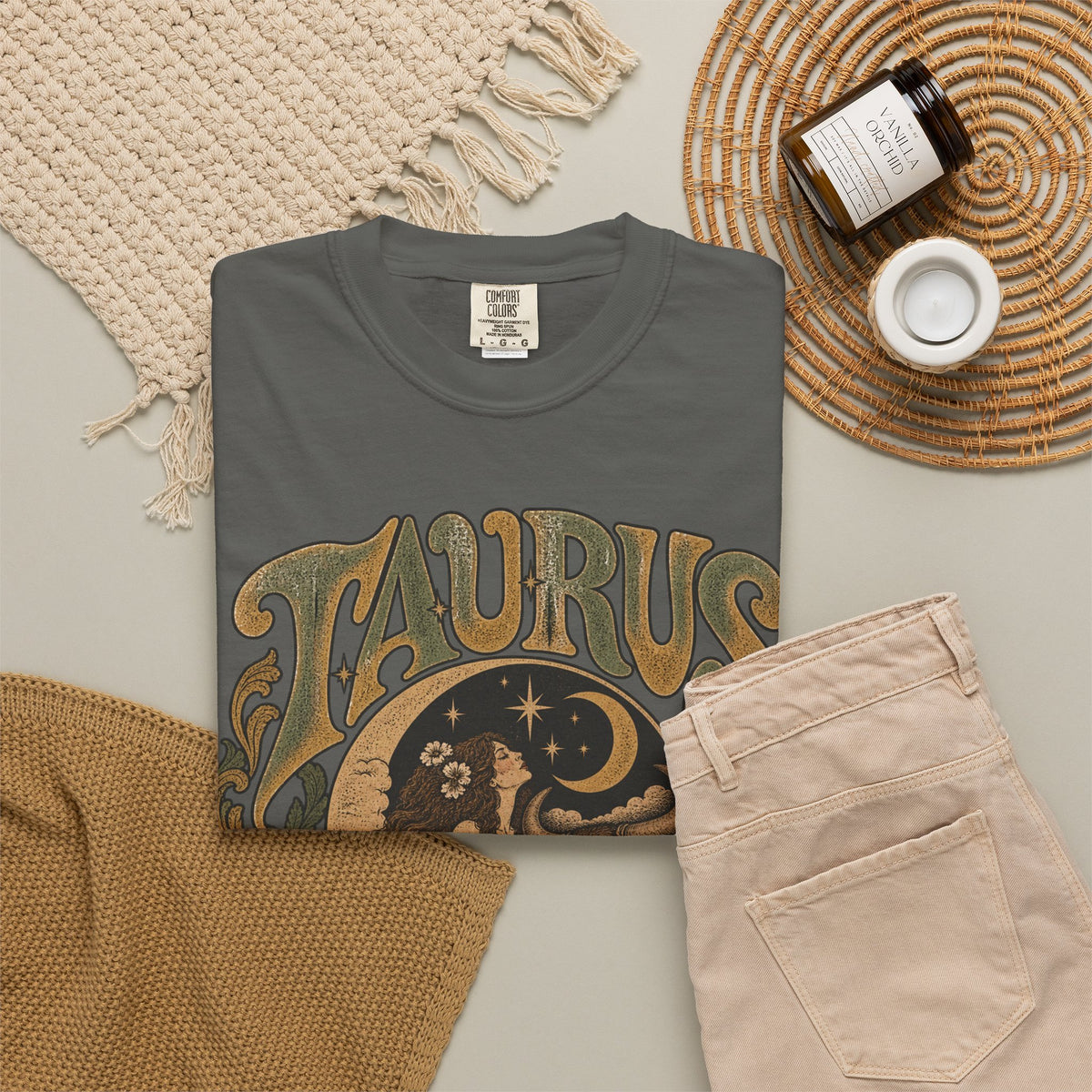 Taurus Zodiac T‑Shirt — Vintage Astrological Bull Graphic