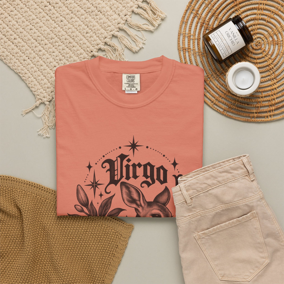 Virgo Zodiac T-Shirt — 'Virgo ' Floral Deer Astrology Tee