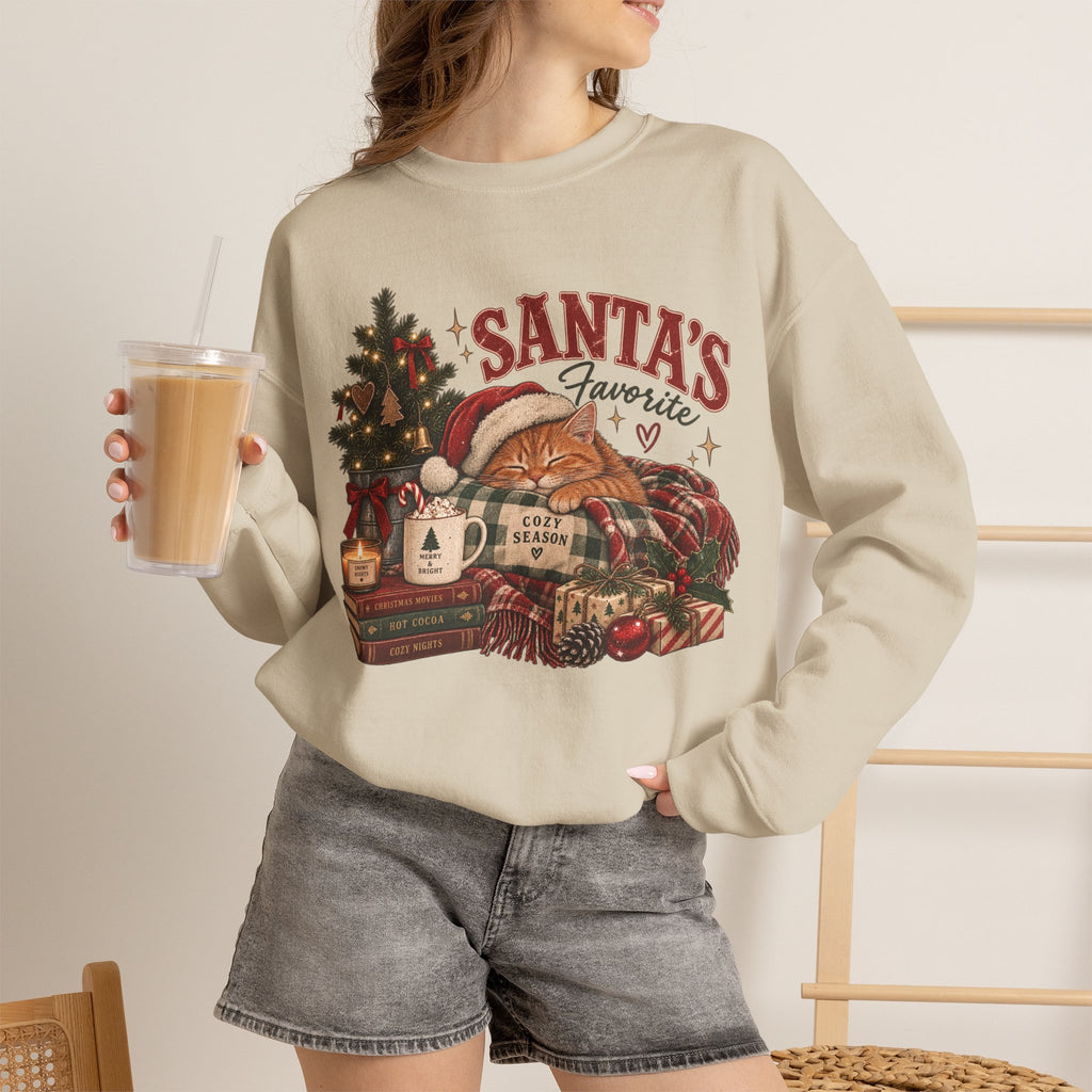 Christmas Sweatshirt — "Santa's Favorite" Cozy Holiday Crewneck
