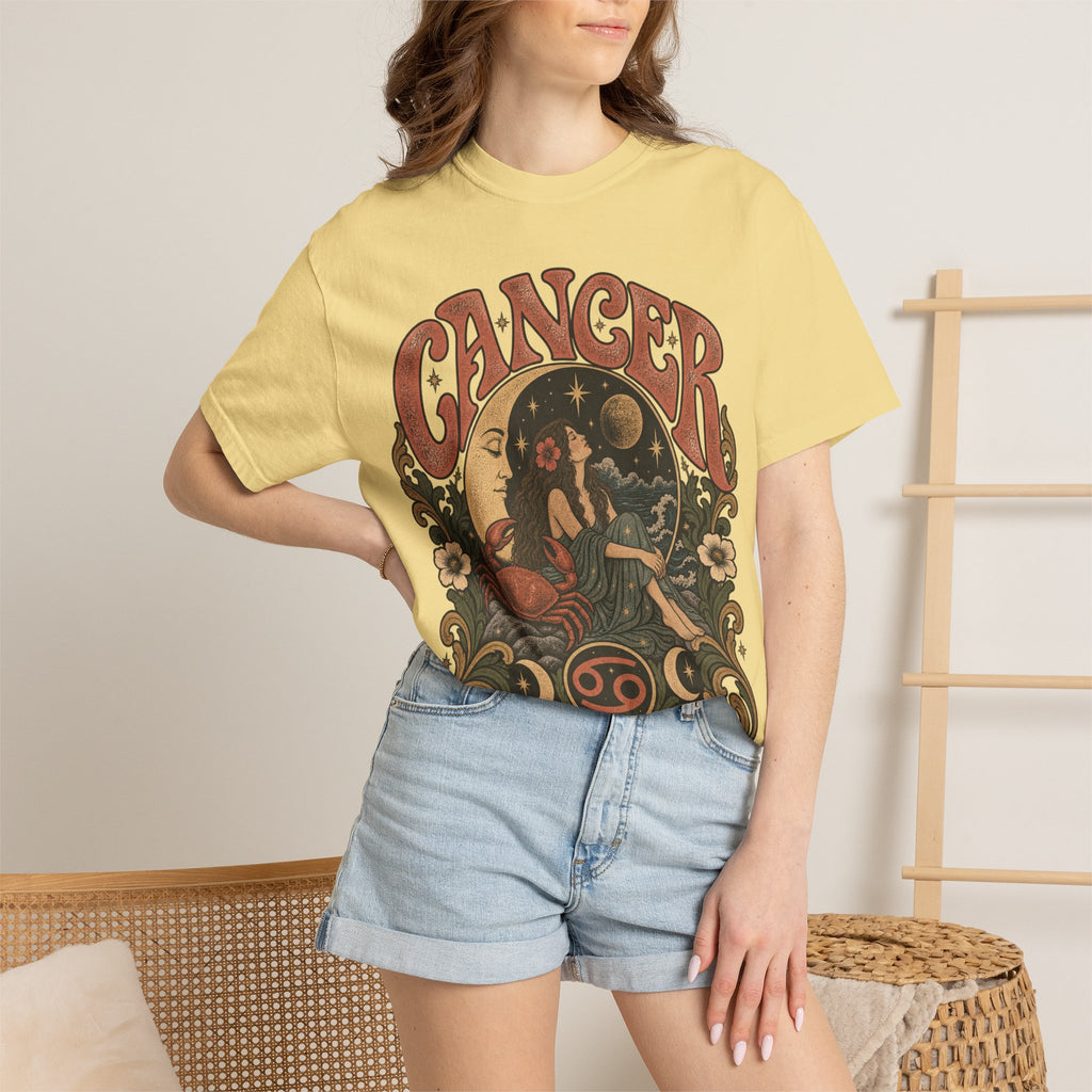 Cancer Zodiac T‑Shirt — Vintage Astrology Tee (Cancer Zodiac Sign)