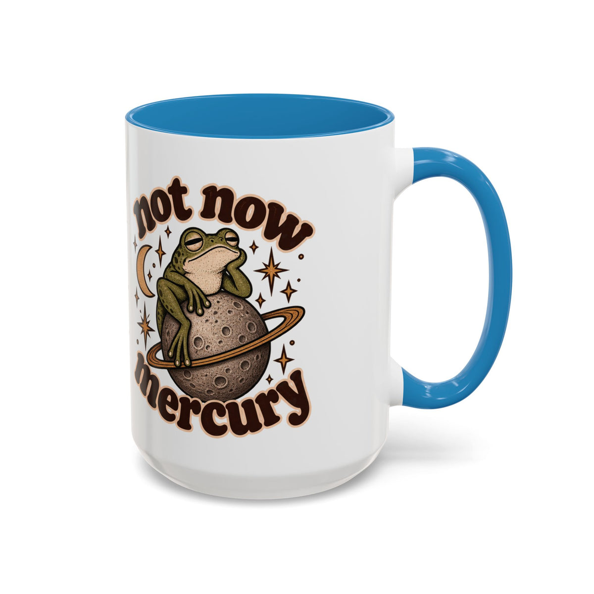 Not Now Mercury Mug — Retro Frog & Planet Ceramic Coffee Mug