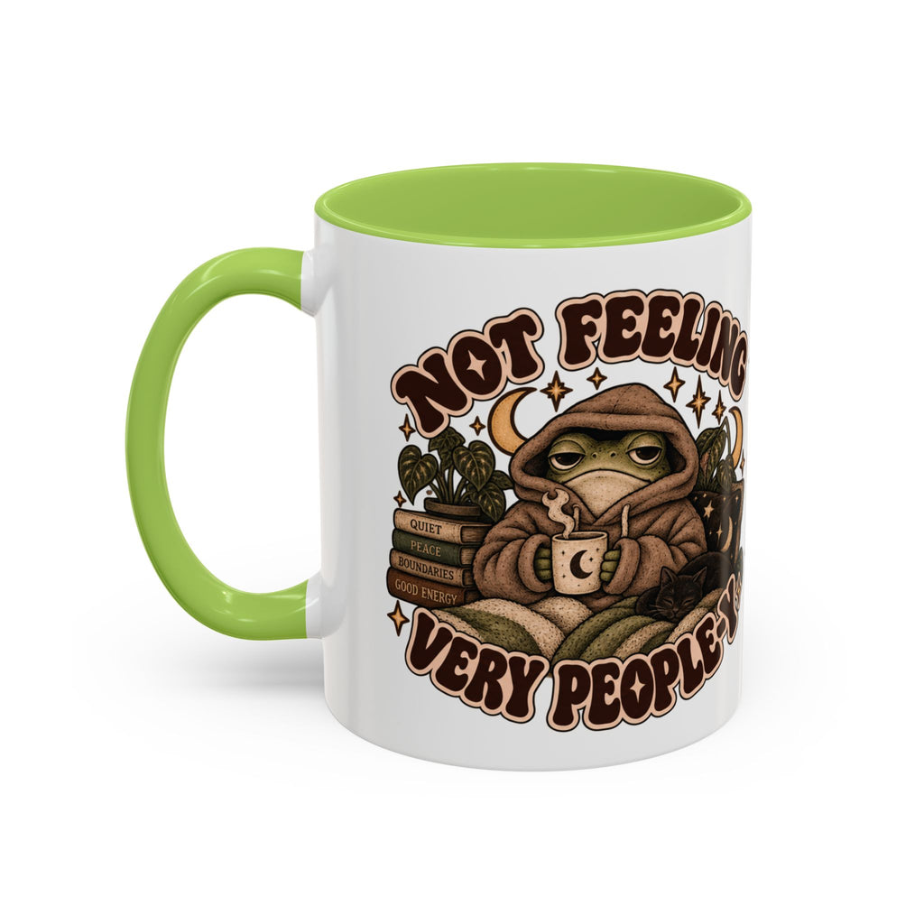 Not Feeling Very Peopley Mug — Cozy Frog Introvert Ceramic Coffee Mug