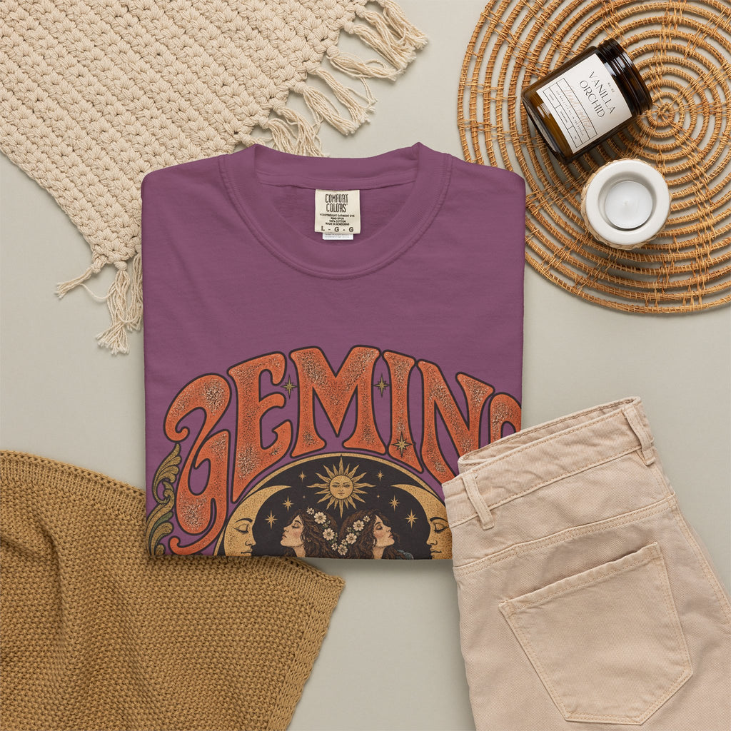 Gemini Zodiac T-Shirt — Vintage Astrological Graphic Tee